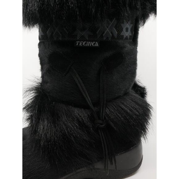 VTG Technica Aztec Print Black Fur Boots Size 6 Made in Italy - Picture 6 of 16